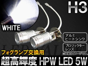 AP HPW LEDバルブ 大型アルミヒートシンク ホワイト フォグランプ交換用 H3 5W AP-LED-5037-5W-H3 入数：2個