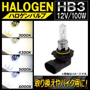 AP ハロゲンバルブ HB3 12V 100W 片側だけの取り換えやバイク用に！ 選べる4ケルビン AP-LL112-1