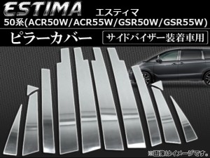 ピラーカバー トヨタ エスティマ 50系 2006年01月〜 ステンレス 入数：1セット(12個) AP-PC-ESTIMA50