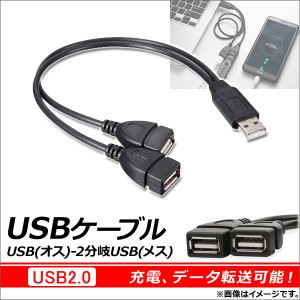 AP USBケーブル USB(オス)-2股USB(メス) USB2.0 充電、データ転送可能 AP-UJ0234