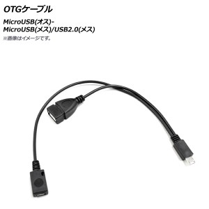 AP OTGケーブル MicroUSB(オス)-MicroUSB(メス)/USB2.0(メス) 汎用 AP-UJ0866