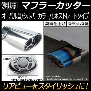 AP 汎用 マフラーカッター オーバル シルバー 1本出し ストレート AP-XT135