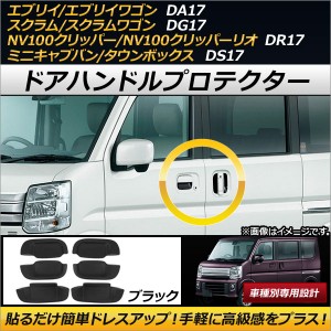 ドアハンドルプロテクター 日産 NV100クリッパー/NV100クリッパーリオ DR17V/DR17W 2015年03月〜 ブラック ラバー製 入数：1セット(6個) 