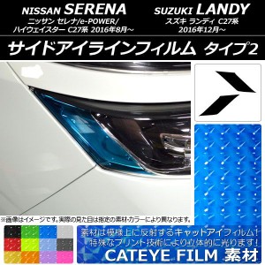 サイドアイラインフィルム キャットアイタイプ タイプ2 ニッサン/スズキ セレナ/ランディ C27系 選べる12カラー 入数：1セット(2枚) AP-Y