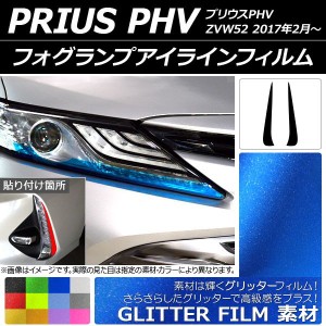 フォグランプアイラインフィルム トヨタ プリウスPHV ZVW52 2017年02月〜 グリッタータイプ 選べる12カラー AP-YLGL039 入数：1セット(2