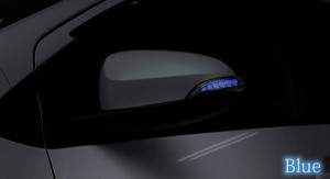 AVEST VerticalArrow ドアミラーウインカー クローム×ブルーLED 純正風スイッチ付 AV-024-B＋AV-SW-LED-FLOW トヨタ アクア NHP10 2011
