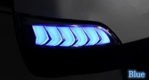 AVEST VerticalArrow ドアミラーウインカー クローム×ブルーLED 純正風スイッチ付 AV-027-B＋AV-SW-LED-FLOW スバル WRX STI VAB 2014年