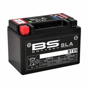 BSバッテリー SLAバッテリー バイク用バッテリー BTX9 2輪