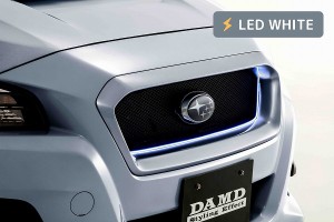 ダムド/DAMD ライトニンググリル 未塗装品素地 LED有 スバル レヴォーグ VMG/VM4 アプライドA〜C型 2014年06月〜 選べる2LEDカラー