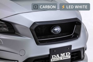 ダムド/DAMD ライトニンググリル スバル レヴォーグ VMG/VM STI Sports 2014年〜2020年 カーボン(クリア塗装品)＋LEDホワイト
