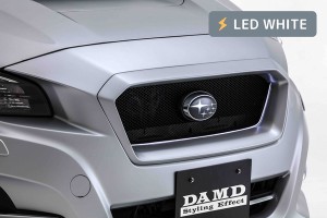 ダムド/DAMD ライトニンググリル スバル レヴォーグ VMG/VM アプライドD型〜 2014年〜2020年 未塗装品素地＋LEDホワイト