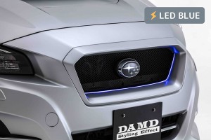 ダムド/DAMD ライトニンググリル 塗装済＋LEDブルー スバル レヴォーグ VMG/VM アプライドD型〜 2014年〜2020年 選べる11塗装色