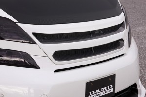 ダムド/DAMD フロントグリル カーボン(クリア塗装)×純正塗装品 トヨタ ヴェルファイア DBA-ANH20W-NFXSK Zグレード 2007年10月〜 選べる