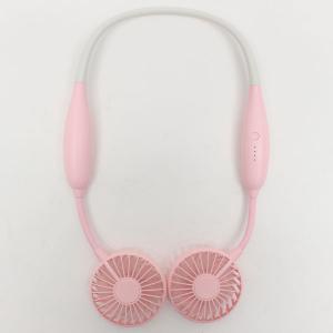 HIRO ネックツインファン ピンク USB充電式 ハンズフリー 柔軟なシリコンでやわらかな着け心地 HCF20-05GV PK