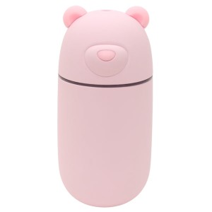 HIRO USBポート付き クマ型 ミニ加湿器 URUKUMASAN うるくまさん ピンク 7色に光るLEDイルミネーション PH180902