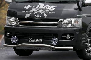 JAOS/ジャオス フロントスキッドバー ポリッシュ/ブラック B150202B トヨタ ハイエース 200系 ワイドボディ(1-2型) 2004年08月〜2010年06