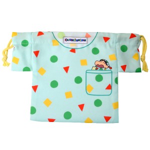 クレヨンしんちゃん パジャマ型巾着 グリーン パジャマ型のかわいい巾着袋 KS30179