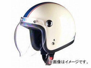 リード工業 BARTON ジェットヘルメット アイボリー×ネイビー フリーサイズ(57〜60cm未満) BC-10 2輪