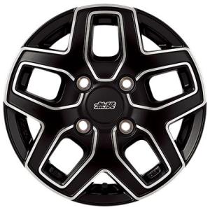 無限(MUGEN) MD5 ホイール フラットブラックミラーフェイス 12インチ×4.0B＋35 4H100 入数：1台分(4本) 42700-XNJ-240U-35×4