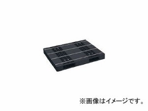 日本プラパレット プラスチックパレットZR-110140E-RR 両面二方差し 黒 ZR110140ERRBK(4635116)