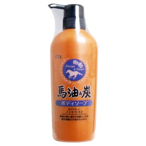 エス・ティ・ヒッツ 馬油＆炭 ノンシリコン ボディソープ 400mL 馬油の潤い成分でお肌しっとり！炭の吸収力で毛穴スッキリ！