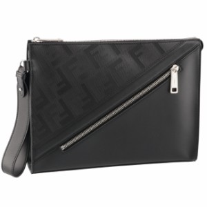 【SALE】フェンディ/FENDI バッグ メンズ CLUTCH FF LOGO DIAGONAL BLAC クラッチバッグ NERO+PALLADIO 7VA491-AQW1-F0GXN