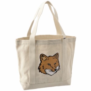 メゾンキツネ/MAISON KITSUNE バッグ メンズ FOX HEAD TOTE BAG トートバッグ ECRU LW05101WW0050-0001-P700