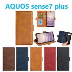 AQUOS sense7 plus アクオス センスセブンプラス 手帳型 PUレザー 保護ケース A208SH Leather Case カード収納 スタンド機能 TPUスマホカ