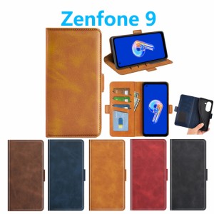 Zenfone 9 手帳型 PUレザー 保護ケース Leather Case カード収納 スタンド ASUS ゼンフォン ナイン TPU スマホカバー 収納ホルダー シン