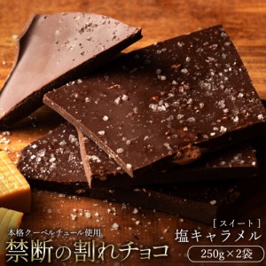 チョコレート  訳あり スイーツ 割れチョコ 本格クーベルチュール使用 割れチョコ 塩キャラメル 250g×2個セット 割れチョコレート クー