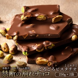 チョコレート  訳あり スイーツ 割れチョコ 本格クーベルチュール使用 割れチョコ ごろごろピスタチオ 250g×2個セット 割れチョコレート