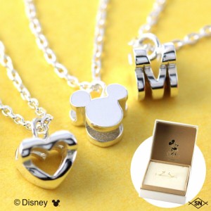 ディズニー/ミッキー/イニシャルネックレス/Disney/ミッキーマウス/アルファベット シルバー レディース 華奢 シンプル かわいい おしゃ