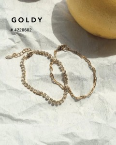 グリーミング ストーン × アンカー チェーン ブレスレット/GOLDY/ゴールディ/4220602【追跡可能メール便180円】