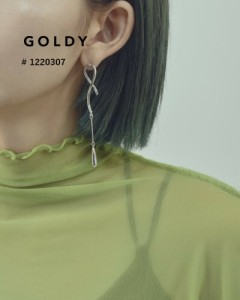 ドローイング ライン アシンメトリー ピアス/GOLDY/ゴールディ/1220307【追跡可能メール便180円】