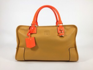 送料無料 【極美品 使用わずか】 LOEWE ロエベ ハンドバッグ アマソナ36 レザー ブラウン×オレンジ スペシャルエディション