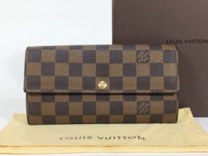 送料無料 【極美品 使用わずか】 LOUIS VUITTON ルイヴィトン 長財布 ダミエ ポルトフォイユ・サラ