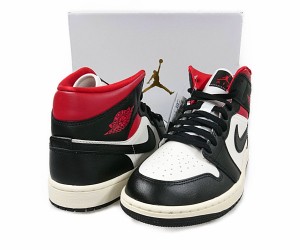 NIKE ナイキ 品番 BQ6472-061 WMNS AIR JORDAN 1 MID エアジョーダン シューズ 白×黒×赤 サイズUS9.5＝26.5cm 正規品 / 30150