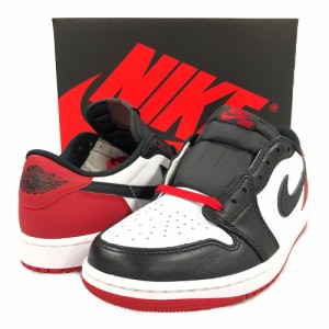 NIKE ナイキ CZ0790-106 AIR JORDAN 1 RETRO LOW OG BLACK TOE エアジョーダン つま黒 シューズ 白×黒×赤 US8.5＝26.5cm 正規品 / 3160