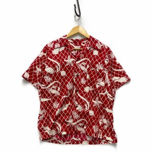 ANETOMIKA アナトミカ 総柄コットンオープン カラーシャツ 赤×白 サイズS 正規品 / 33547
