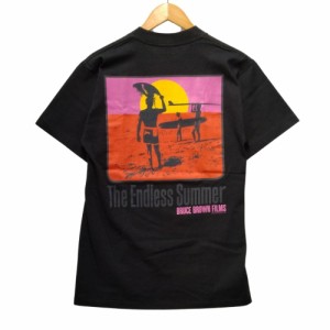 BRUCE BROWN FILMS THE Endless Summer ？ ヴィンテージ プリント Tシャツ 半袖 袖、裾シングルステッチ ブラック S 正規品 / m20248