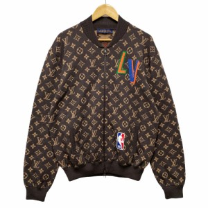 LOUIS VUITTON ルイ・ヴィトン 21AW 品番 HLN11W NBAモノグラム グラフィック ジップアップ ニット ブルゾン ブラウン XL 正規品 / 33899