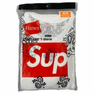 SUPREME シュプリーム ×Hanes ヘインズ Bandana Tagless Tees (2 Pack) バンダナ 半袖Ｔシャツ ホワイト サイズM 正規品 / 31198