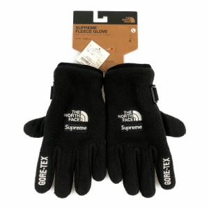 SUPREME シュプリーム ×THE NORTH FACE ノースフェイス NM61964I FLEECE GLOVE フリース グローブ 手袋 ブラック 25〜26 正規品 / 33200