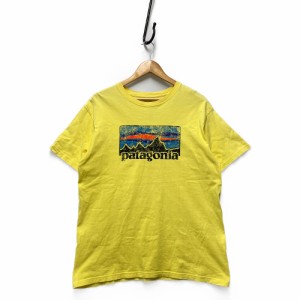 PATAGONIA パタゴニア オーガニックコットン ロゴ 半袖Ｔシャツ イエロー系 サイズL 正規品 / B4953