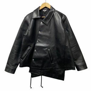 BLACK COMME DES GARCONS ギャルソン 品番 1I-J014 シンセティック レザー アシンメトリー デザイン コーチジャケット 正規品 / 34549