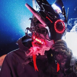 サイバーパンクマスク 2023 StrongPower LEDライト NEOトーキョー ヘルメット ハロウィン ストリート DJ バイク サバゲー コスプレ 自転