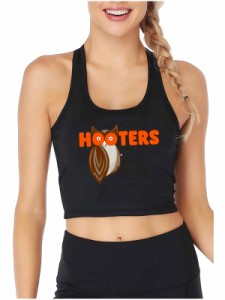 HOOTERS ノースリーブTシャツ レディース ボディフィット トップス トレーニング ナイトクラブ お出かけ アウトドア ストリート ライブ D