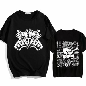 BRING ME THE HORIZON 半袖Tシャツ デスメタルロゴデザイン トップス お出かけ アウトドア ストリート ライブ メタル ロック パンク slip