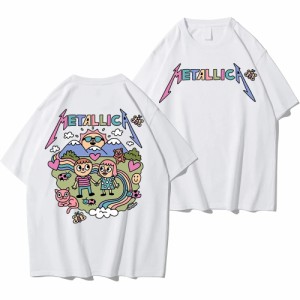 METALLICA 半袖Tシャツ カートゥーンデザイン トップス お出かけ アウトドア ストリート ライブ メタル ロック パンク