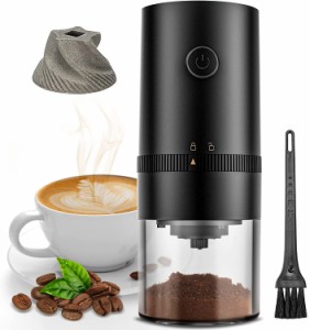 コーヒーミル 電動 電動コーヒーミル コーヒーグラインダー 充電式 水洗い可能 粒度調整 セラミック 臼式 均一な粉末 コーヒー豆 豆挽き/